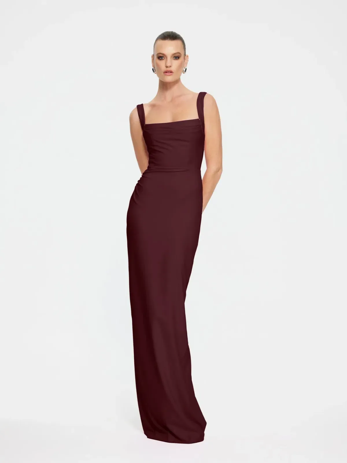 Effie Kats Marbella Gown Wine Size AU 12 for rent on The Volte - main image
