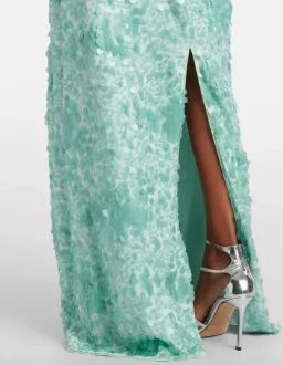 Simkhai Bex Sequined Maxi Dress in Green Size US 4 /AU 8 for rent on The Volte - image 3
