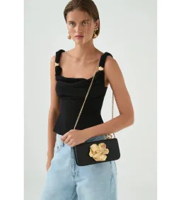 Aje Alessia Flower Clutch Black for rent on The Volte - image 5