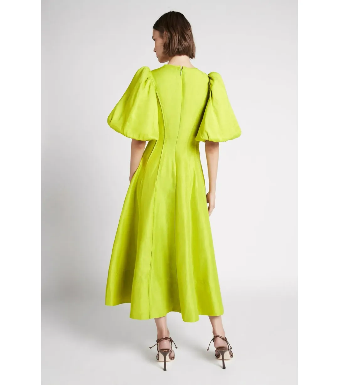 Aje Dusk Puff Sleeve Midi Dress Size AU 10 for rent on The Volte - main image