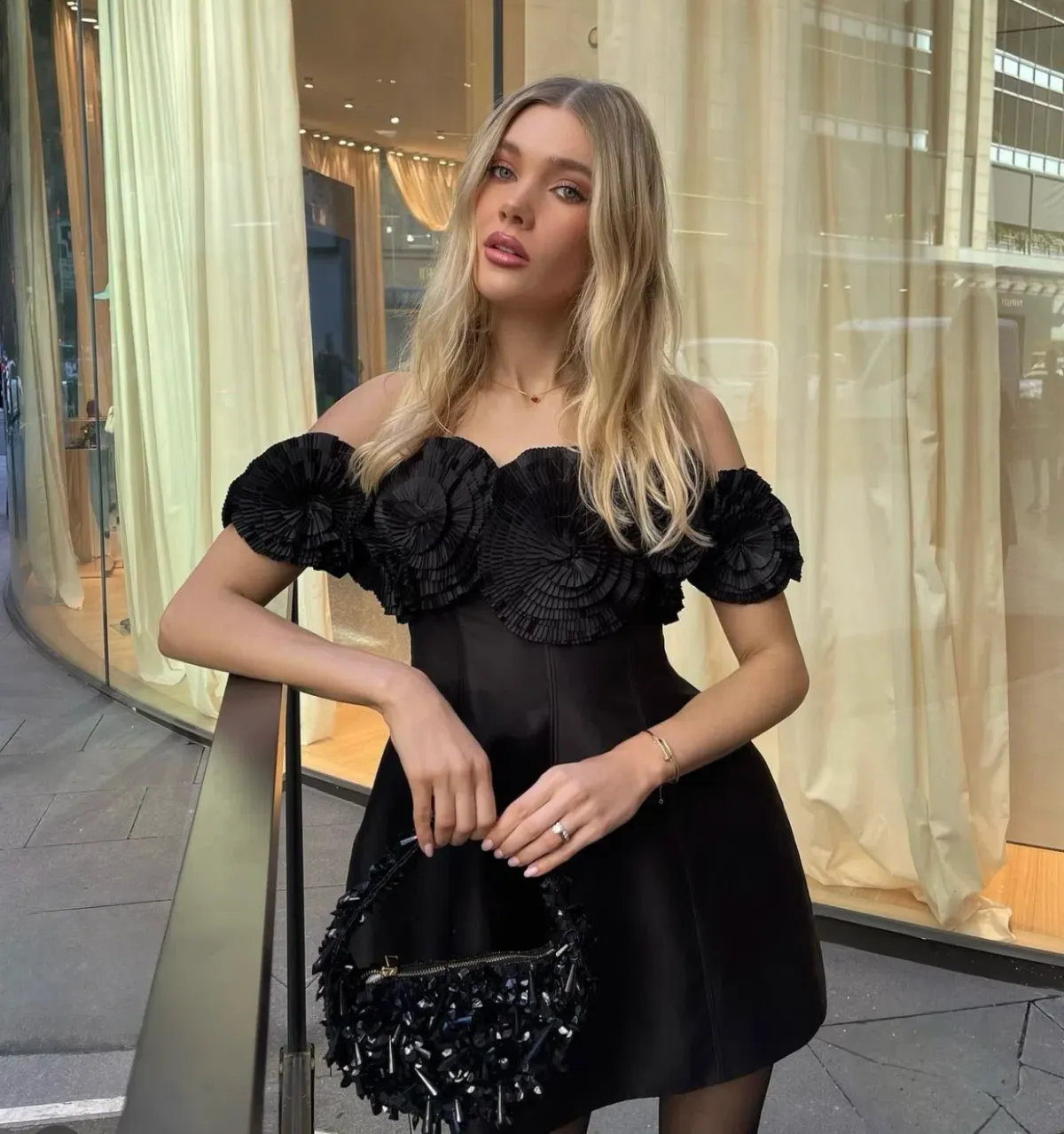 Acler Trusley Mini Dress Black Size 14 for rent on The Volte - main image