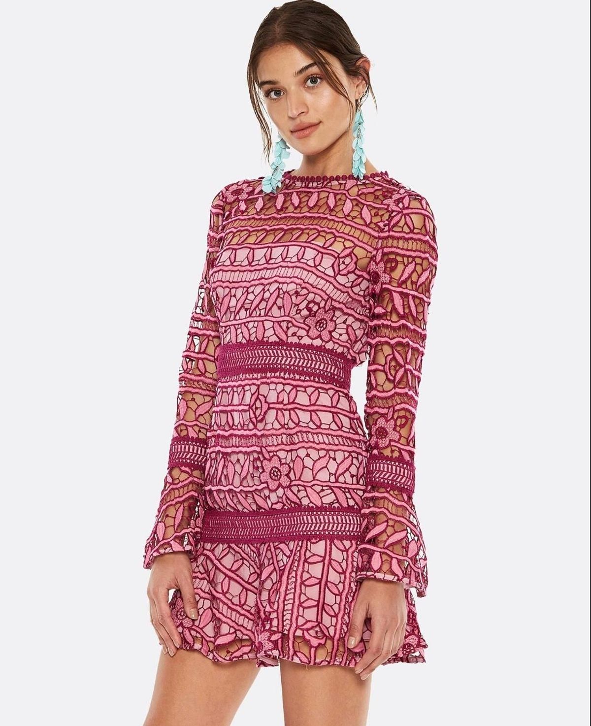 Tallulah Caprice Lace Mini Dress size 8 for rent on The Volte - main image