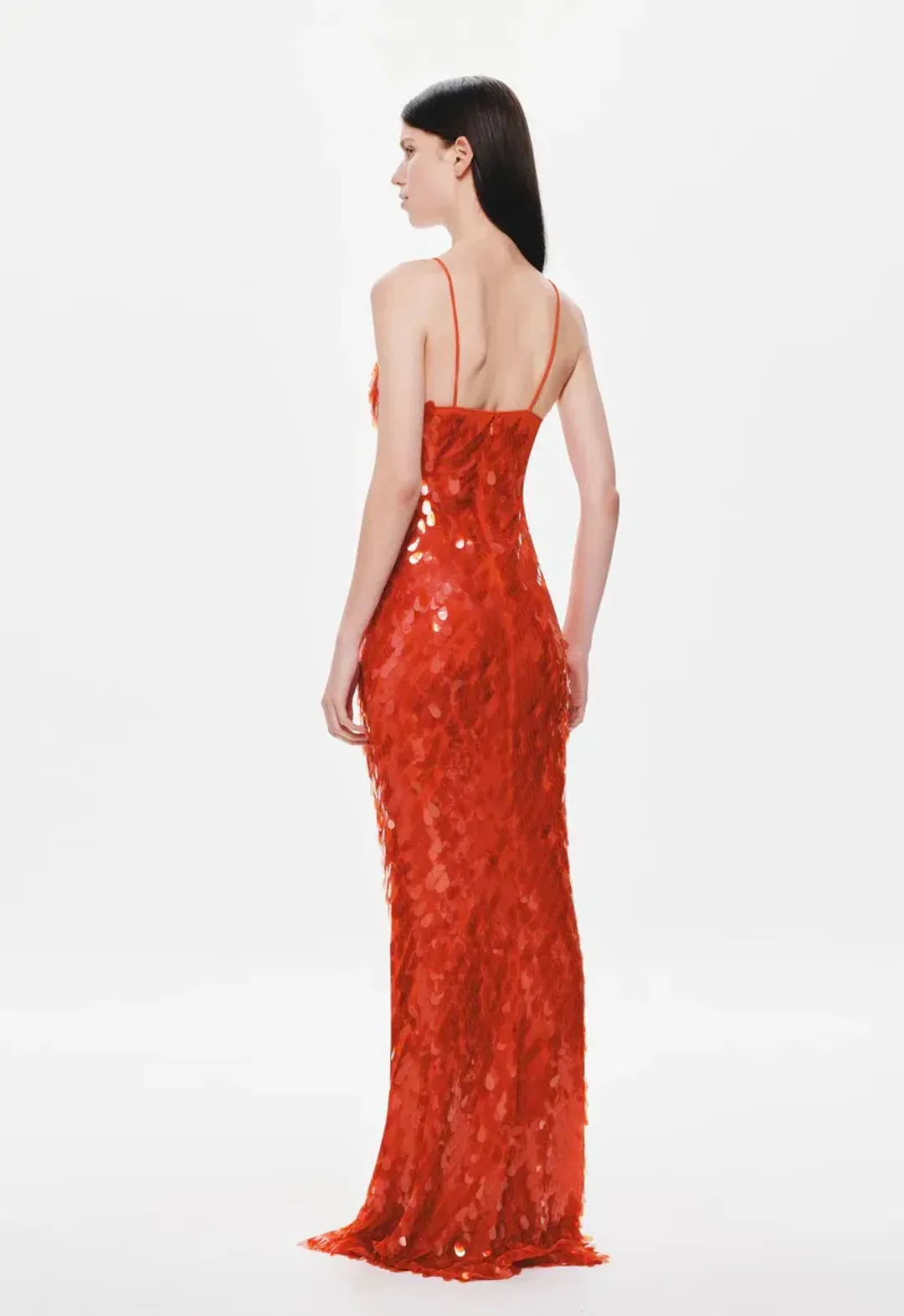 MISHA Sapphire Sequin Maxi Dress Red Size 8/S for rent on The Volte - main image