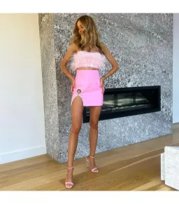 Eliya The Label Heather Top and  Simone Mini Skirt Pink Size AU 8 for rent on The Volte - image 3