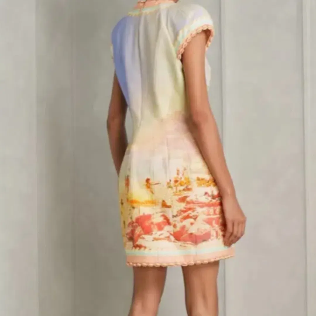 Zimmermann Coaster Structured Mini Dress Poster Print Size 2 / AU 12 for rent on The Volte - main image