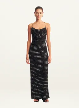 Shona Joy Houston Lace Back Maxi Dress Black Size 10 for rent on The Volte - image 1
