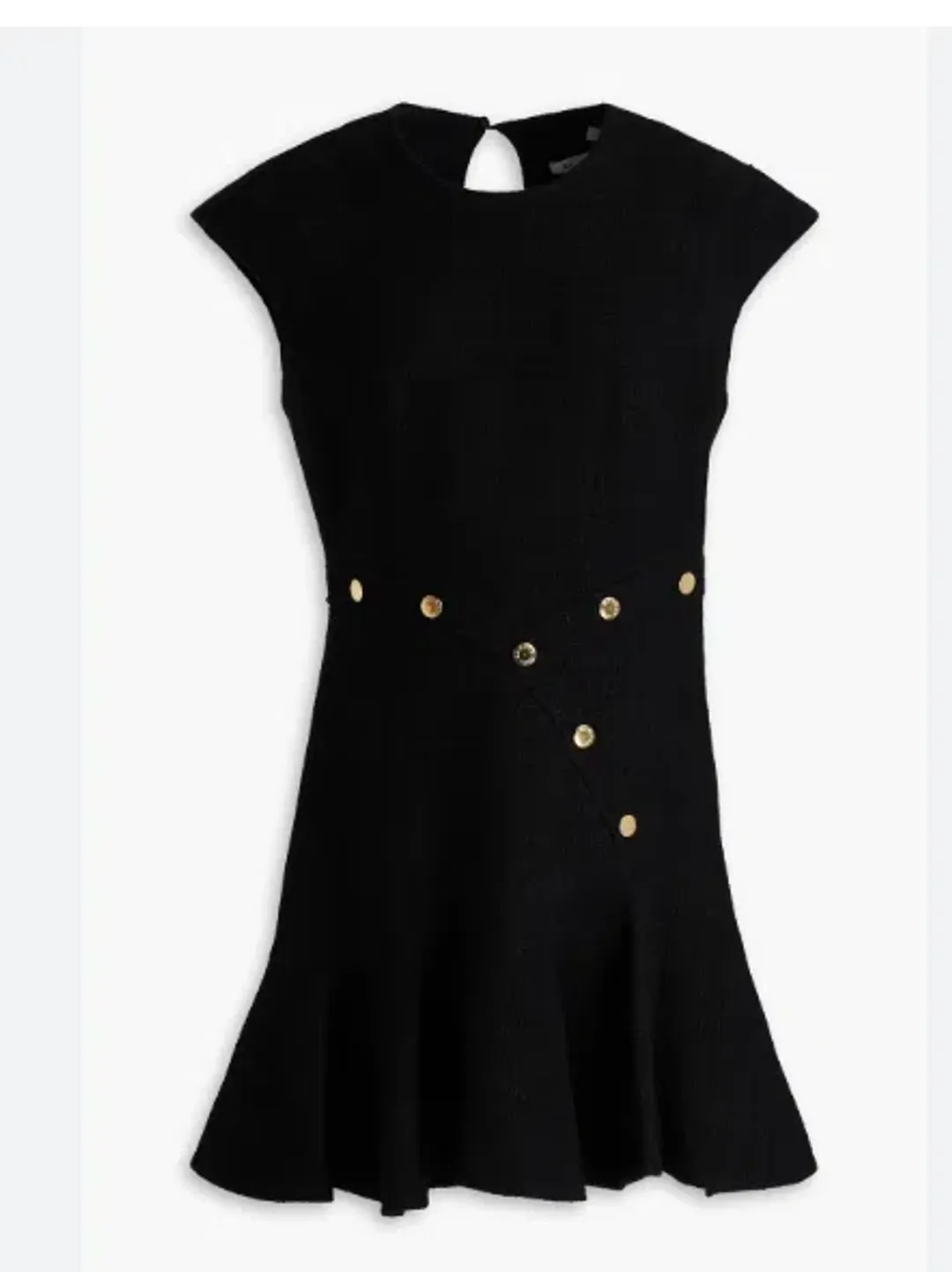 Sandro Fluted Button-embellished Tweed Mini Dress in Black Size 8  for rent on The Volte - main image