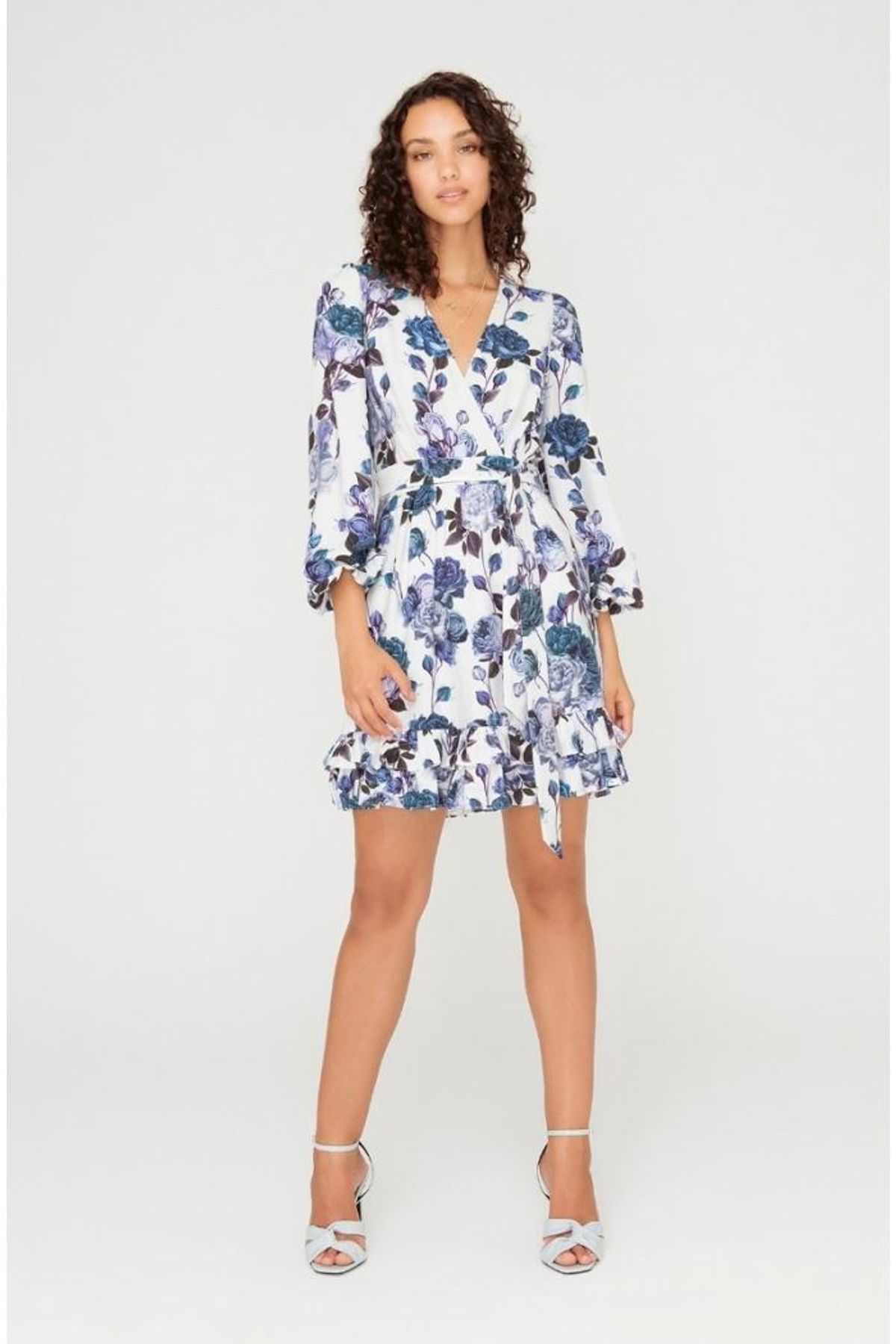 Sheike Vintage Blue Rose Mini Dress size 12 for rent on The Volte - main image