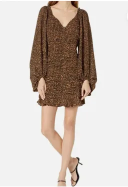 Ted Baker London Wyatte Ruched Bodycon Mini Dress Animal Print Size AU 10 for rent on The Volte - image 1