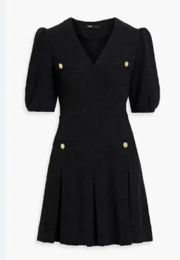 Maje Wrap Effected Metallic Tweed Mini Dress Size AU 8 for rent on The Volte - image 3