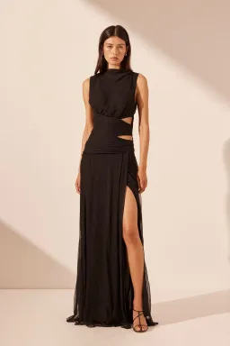 Shona Joy Claude Cut Out Dress black size 10  for rent on The Volte - image 1