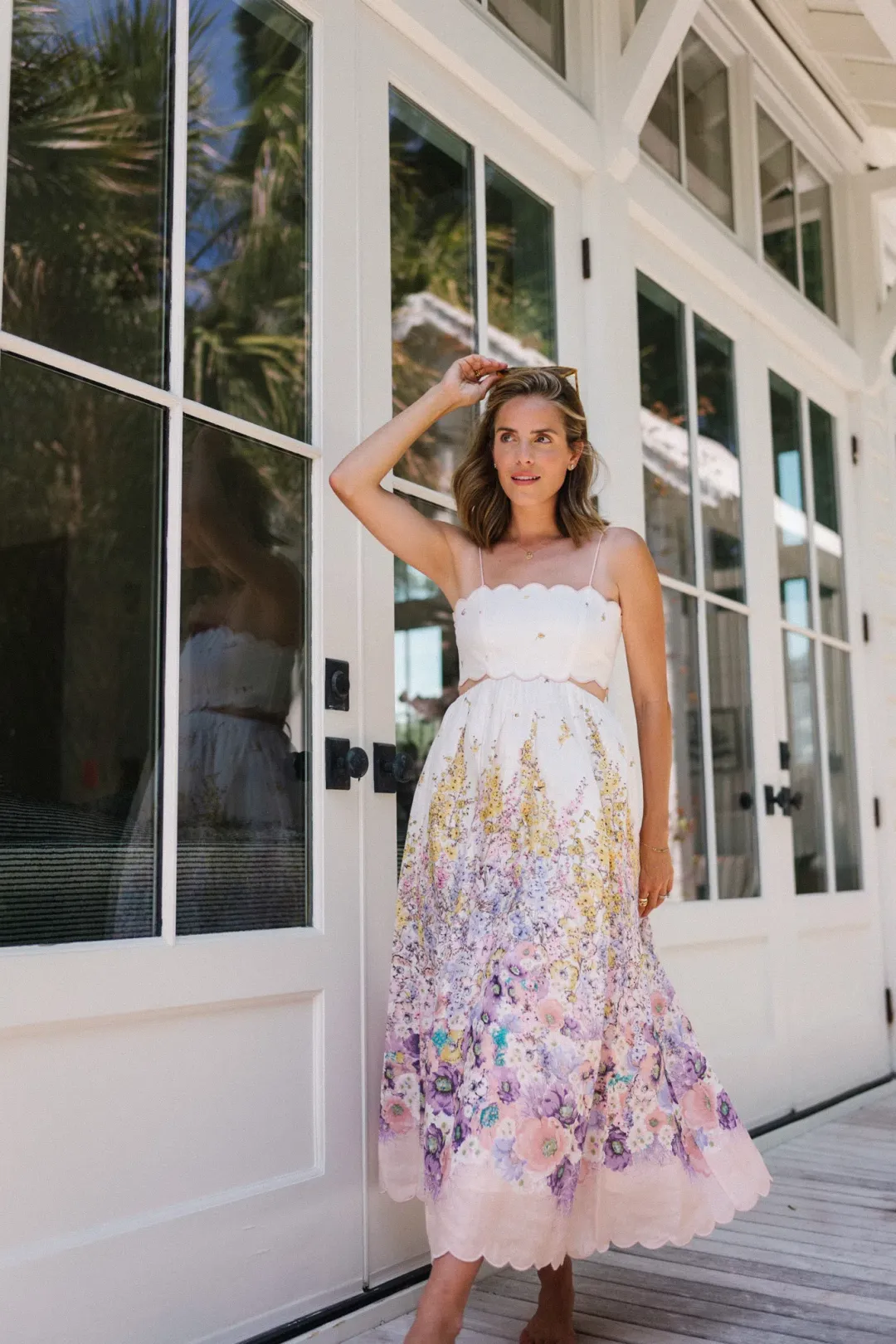 Zimmermann Jude Scallop Midi Dress Size AU 8 for rent on The Volte - main image