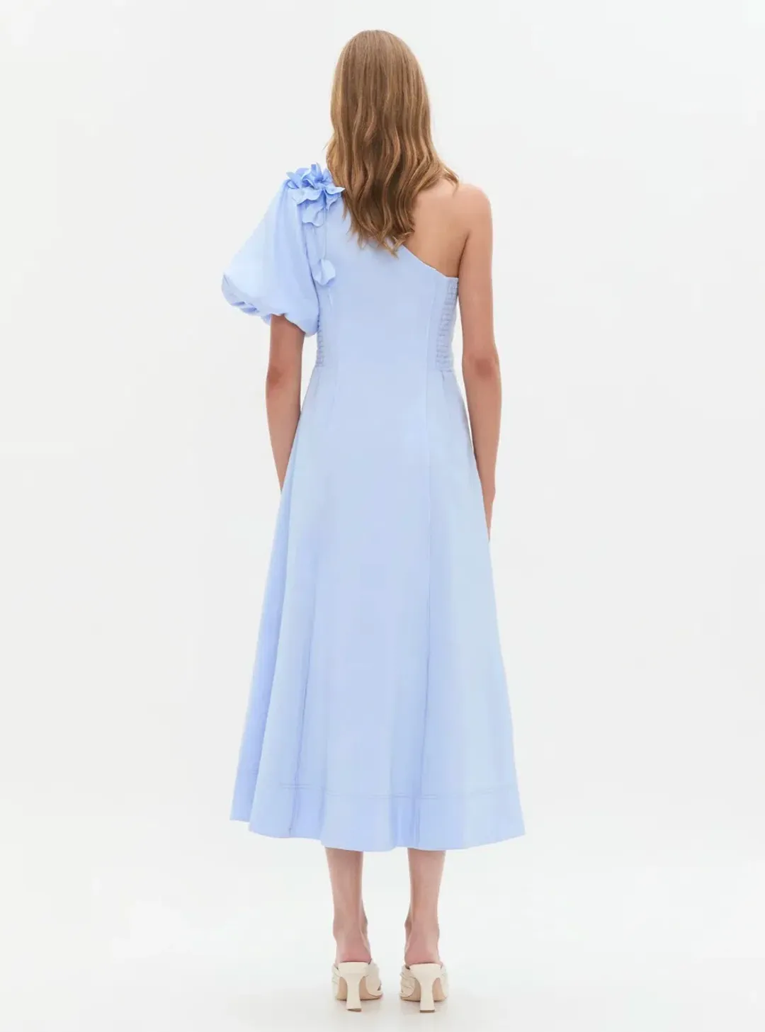 Aje Camille Midi Dress Blue Size AU 12 for rent on The Volte - main image