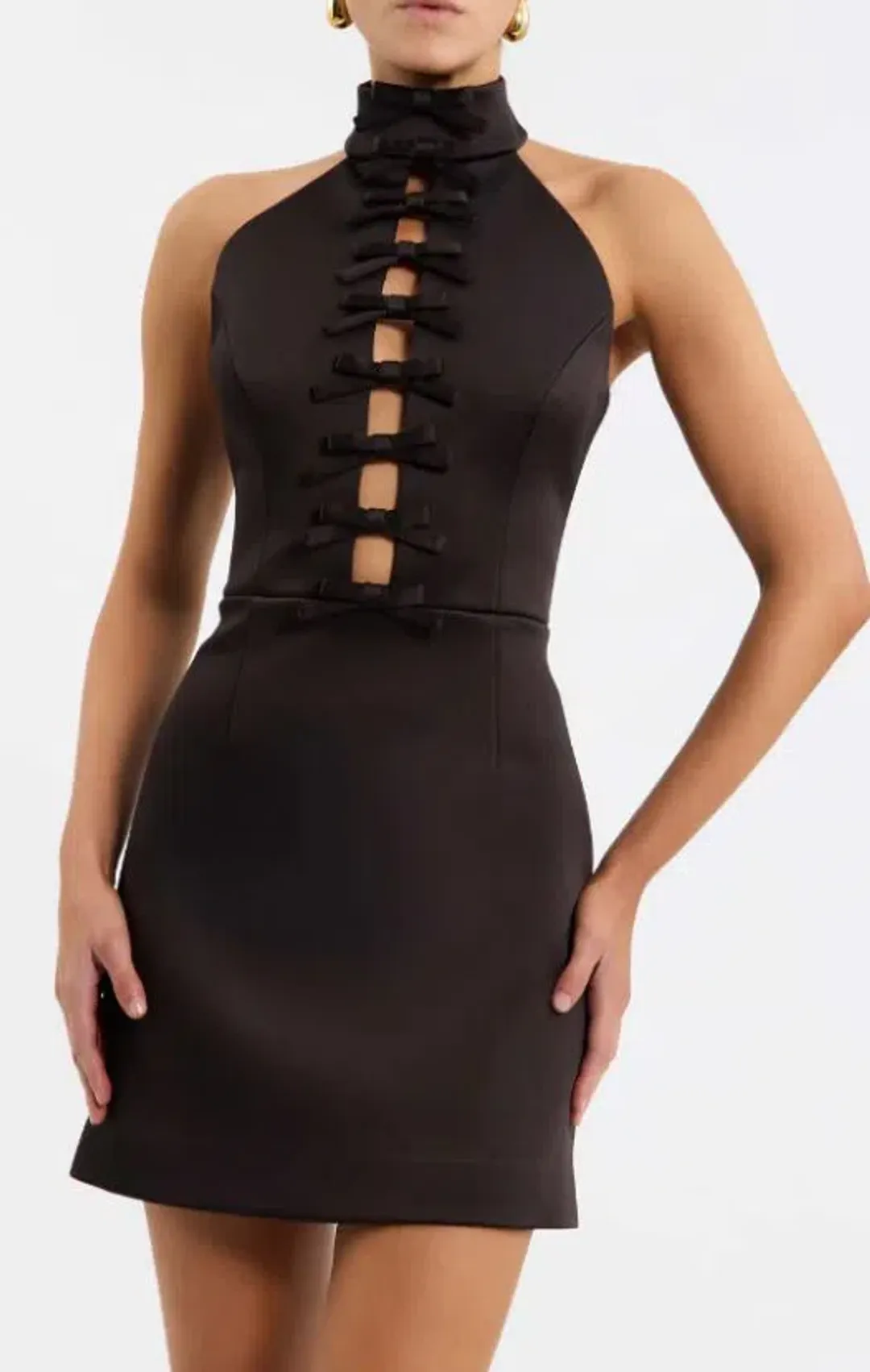 Rebecca Vallance Saskia Bow Mini Chocolate Size AU 6 for rent on The Volte - main image