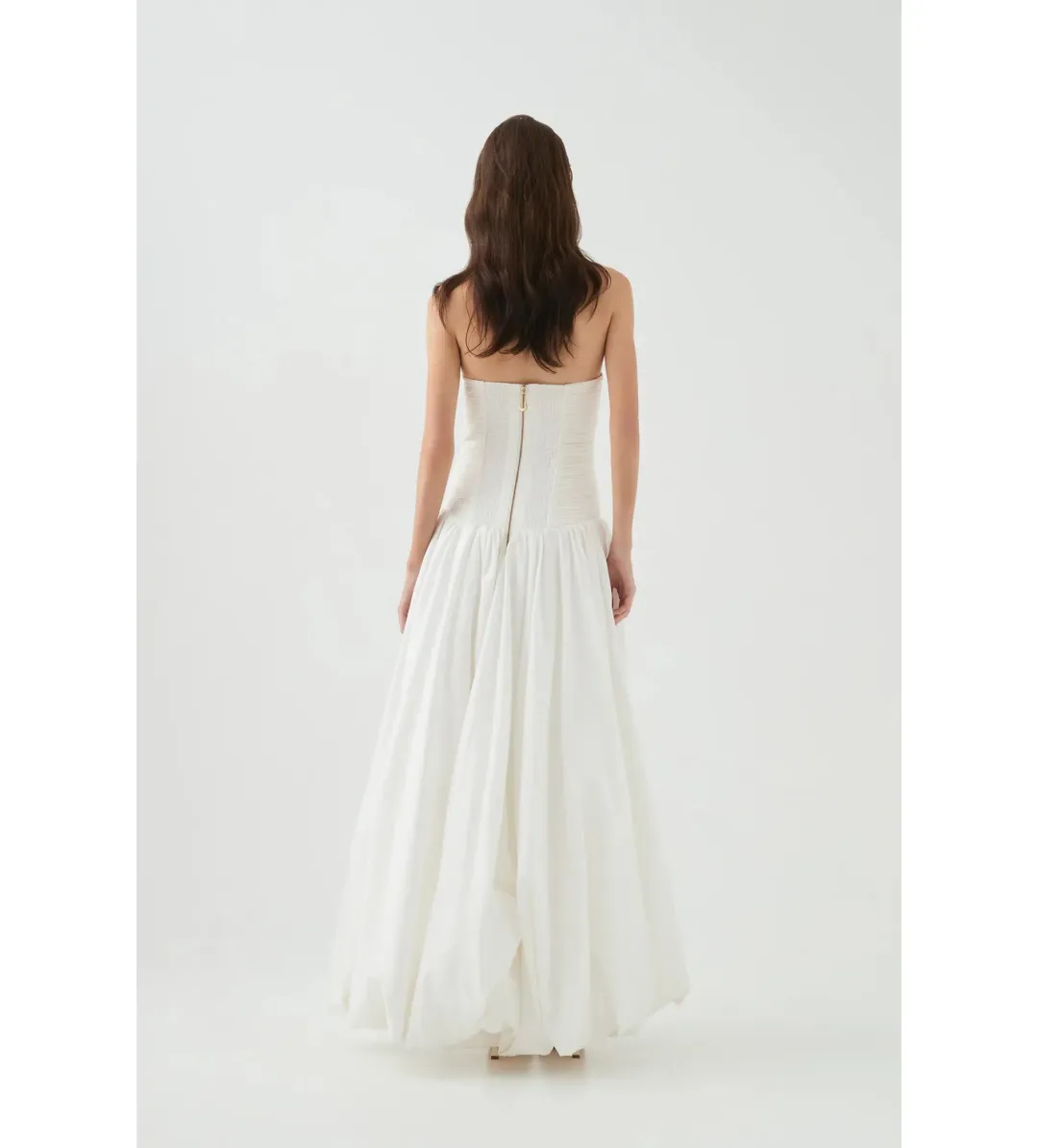Aje Violette Bubble Hem Maxi Dress Ivory Size AU 8 for rent on The Volte - main image