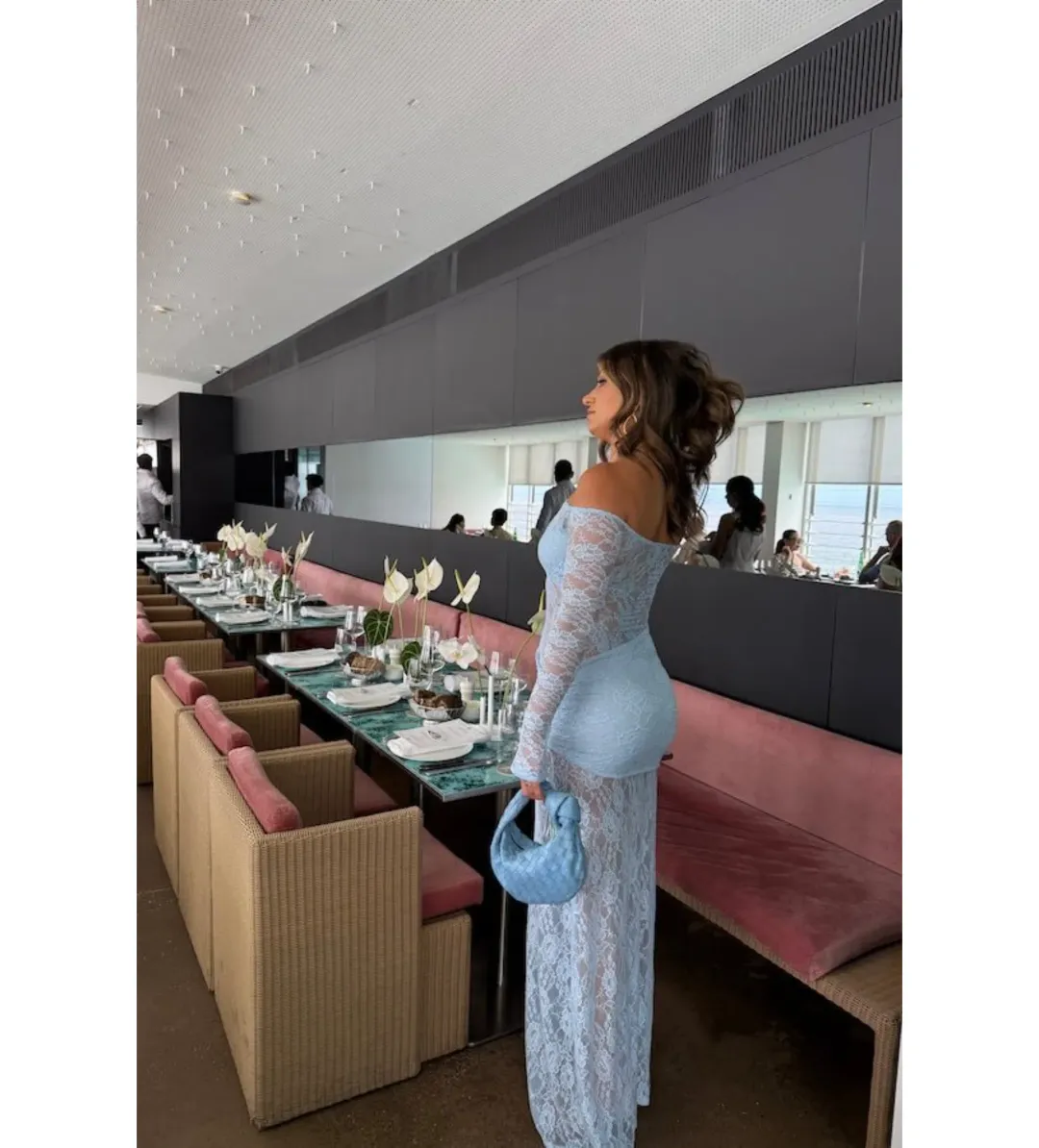 Deconduarte Christiana Maxi Dress Powder Blue Size AU 6 for rent on The Volte - main image