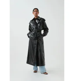Aje Raven Vegan Leather Trench in Black Size S / AU 8 for rent on The Volte - image 1