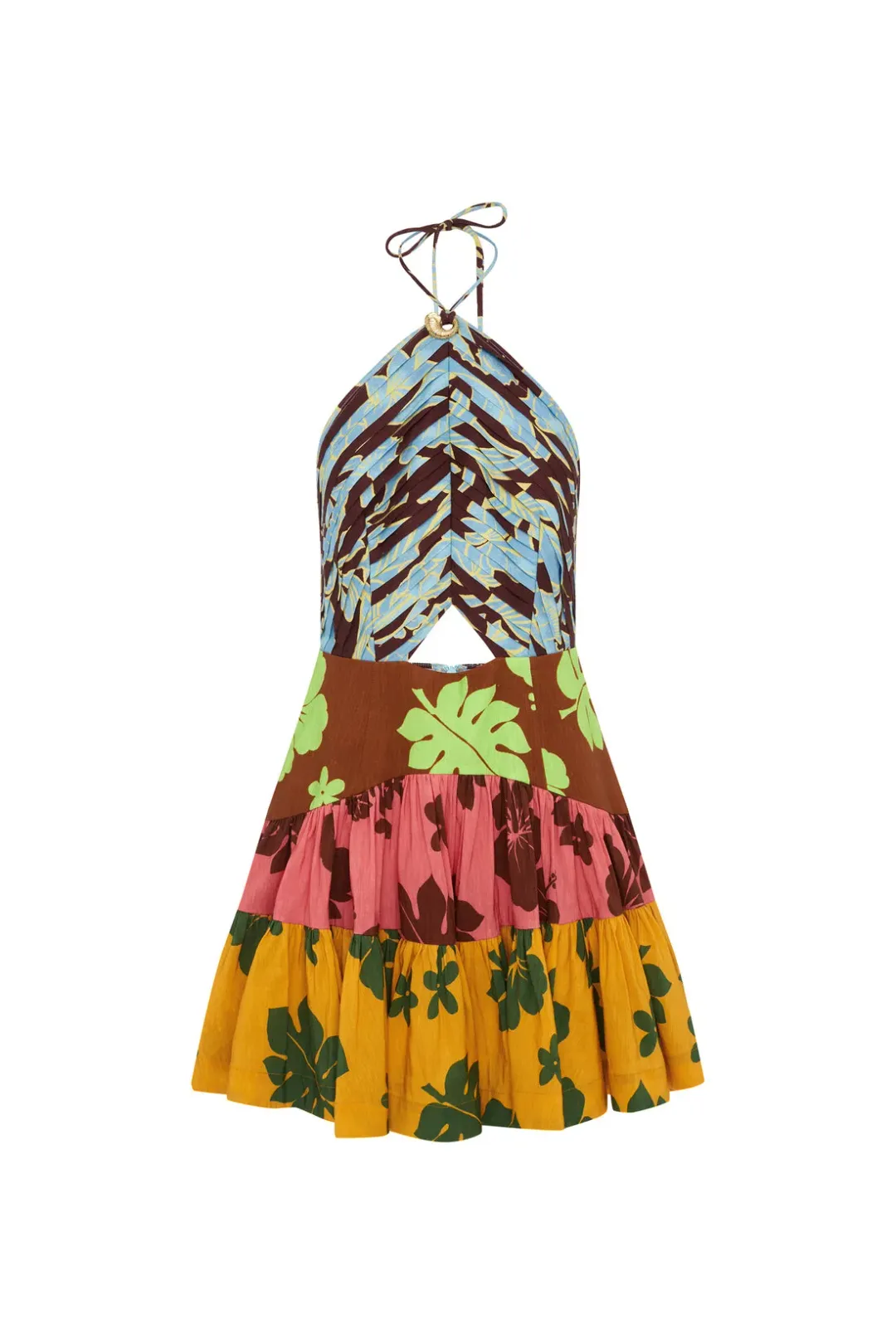 Alemais Poppy Spliced Mini Dress Multi Print Size 16 for rent on The Volte - main image