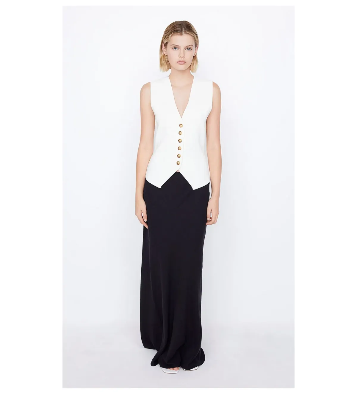 Bec & Bridge Lorah Knit Vest in White Size 8/S for rent on The Volte - main image