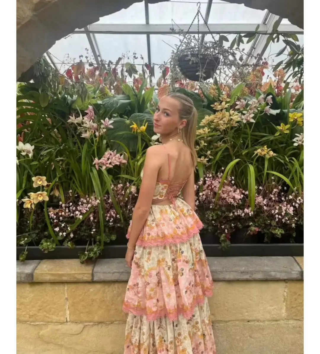 Zimmermann Laurel Frill Midi Dress Floral Size 0 AU 8 for rent on The Volte - main image