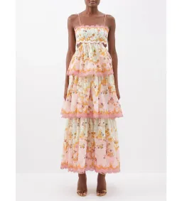 Zimmermann Laurel Frill Midi Dress Floral Size 0 AU 8 for rent on The Volte - image 2