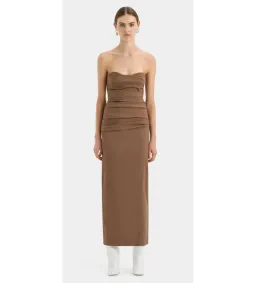 Sir the Label Alba Strapless Gown in Mocha Size AU 8 for rent on The Volte - image 1