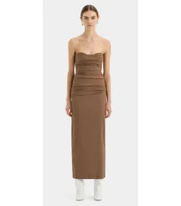 Sir the label Alba Strapless Maxi Gown in Mocha Size AU 10 for rent on The Volte - image 2