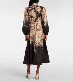 Zimmermann Illustration Buttoned Midi Dress in Black Rococo Floral Size 4 for rent on The Volte - image 2