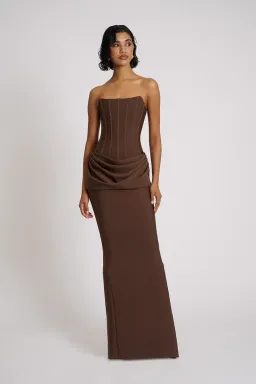 Eliya The Label Hilda Gown Maxi Brown Size L/AU 12 for rent on The Volte - image 2