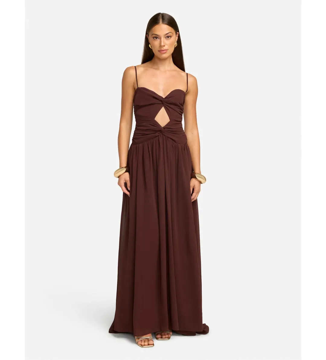 Runaway The Label Camille Maxi Dress in Brown  Size XS/ AU 6 for rent on The Volte - main image