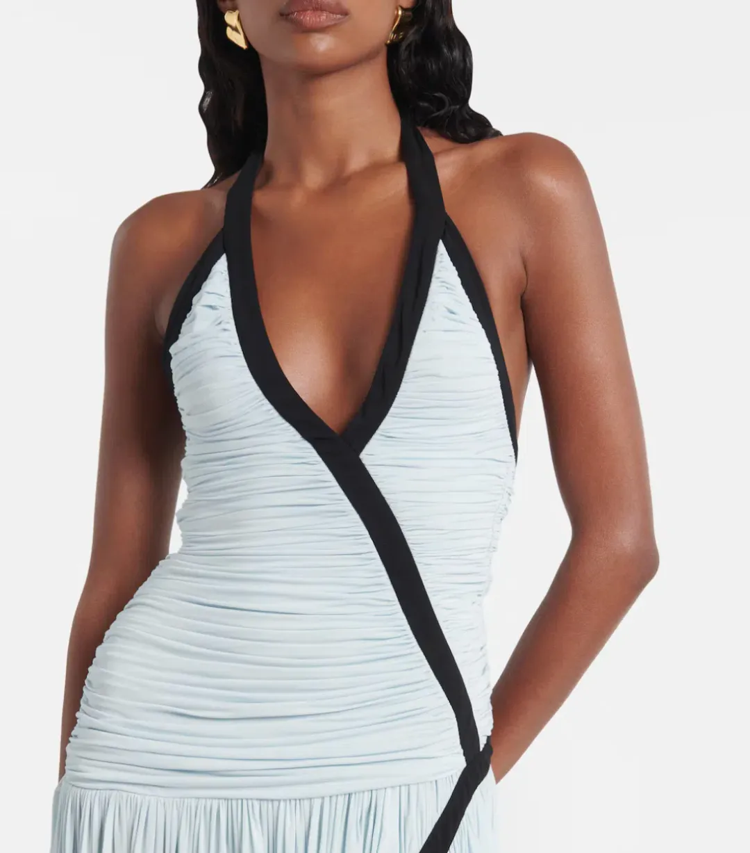 Christopher Esber Suspended Ruched Jersey Maxi Dress Size 8 for rent on The Volte - main image