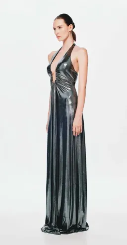 MISHA Jennifer Foil Dress Black Size 8 for rent on The Volte - image 2