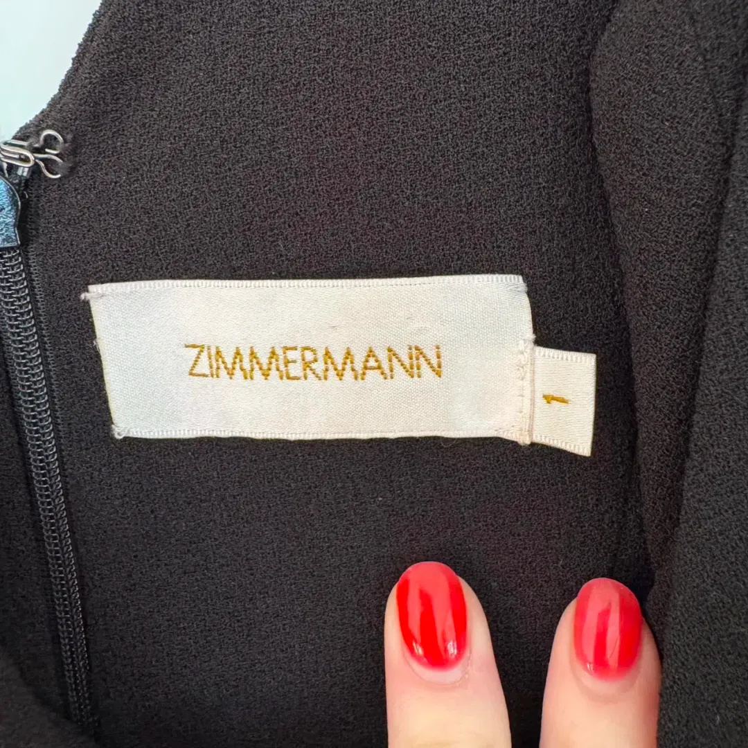 Zimmermann Crepe Harness Midi Dress Black Size AU 10 for rent on The Volte - main image