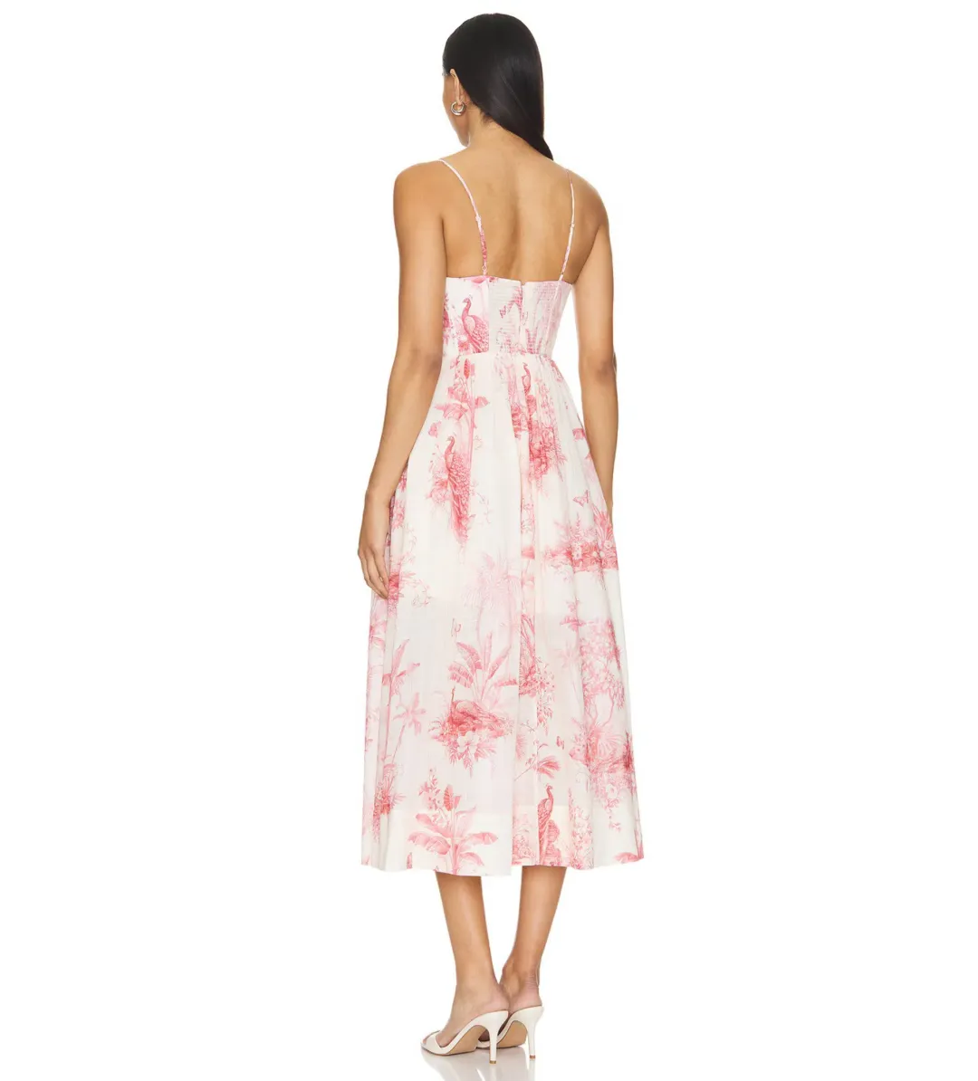 Zimmermann Waverly Corset Midi Dress Pink Palm Size 3 AU 14 for rent on The Volte - main image