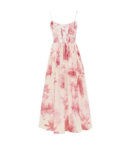 Zimmermann Waverly Corset Midi Dress Pink Palm Size 3 AU 14 for rent on The Volte - image 7