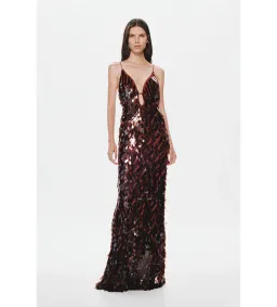 MISHA Sapphire Sequin Maxi Dress Fig Size 10/M for rent on The Volte - image 2