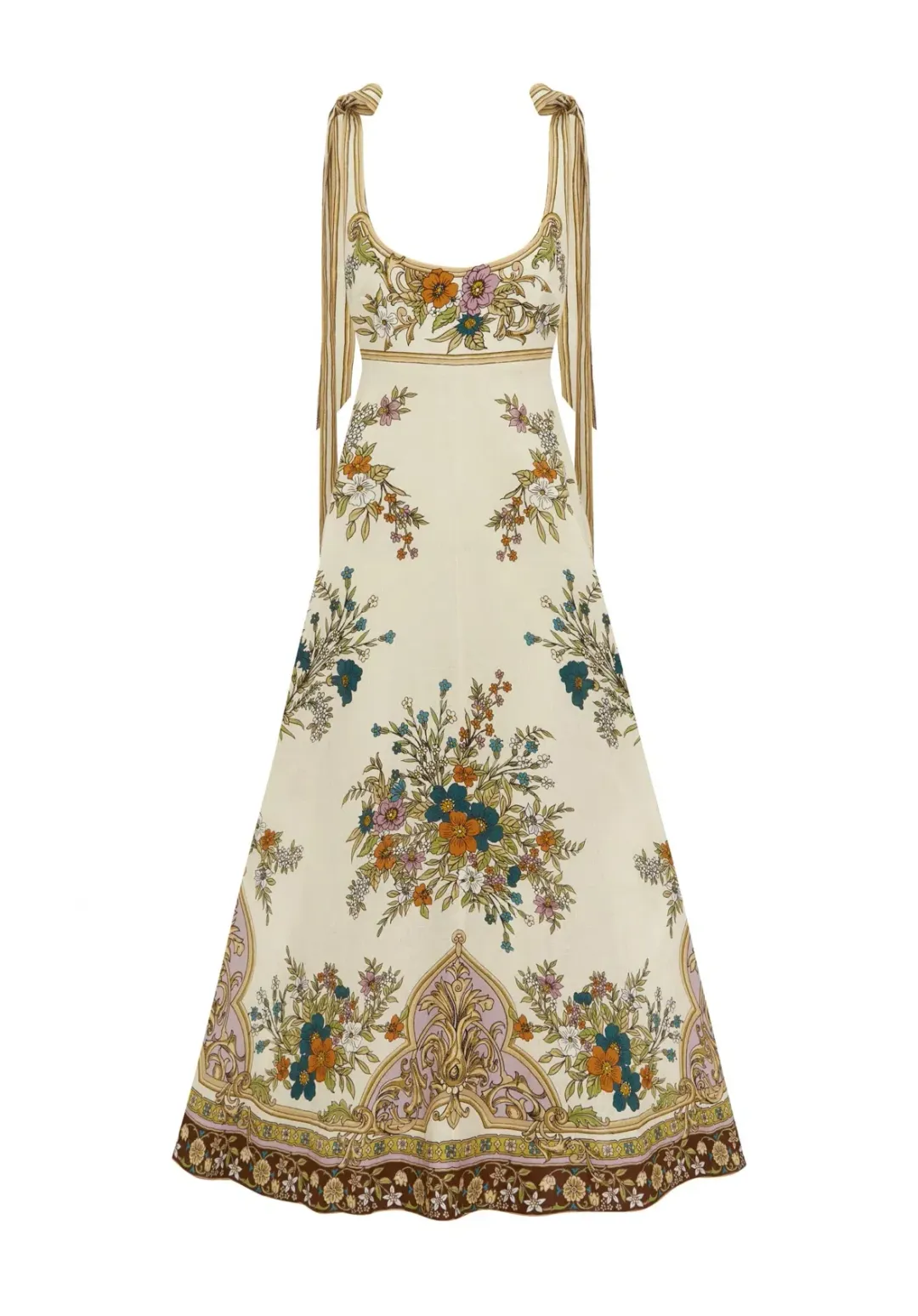 Alemais Antoinette Ballet Midi Sundress in  Beige Floral Size AU 12 for rent on The Volte - main image