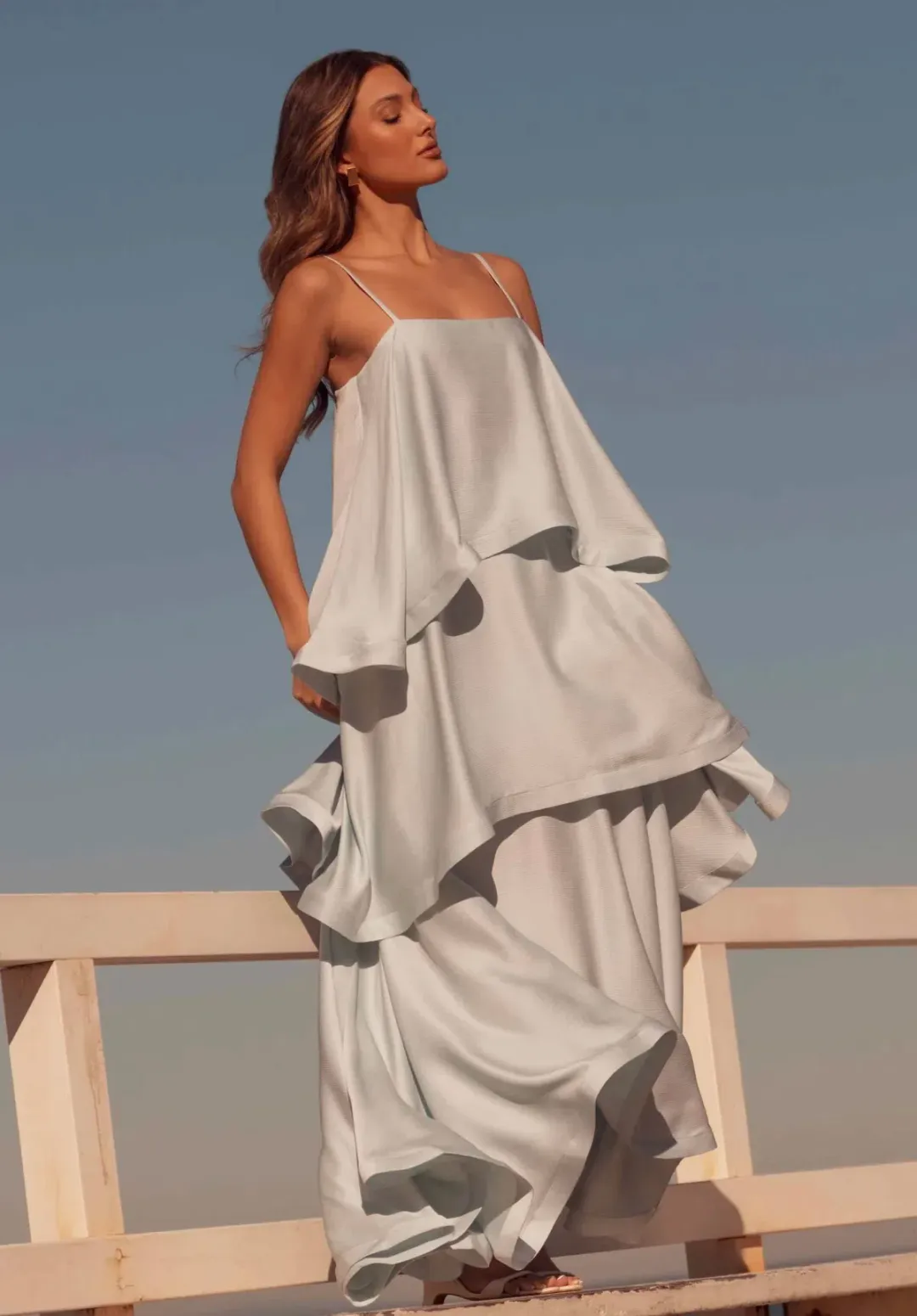 Elliatt Tilly Tiered Maxi Dress Blue Size S / AU 8 for rent on The Volte - main image