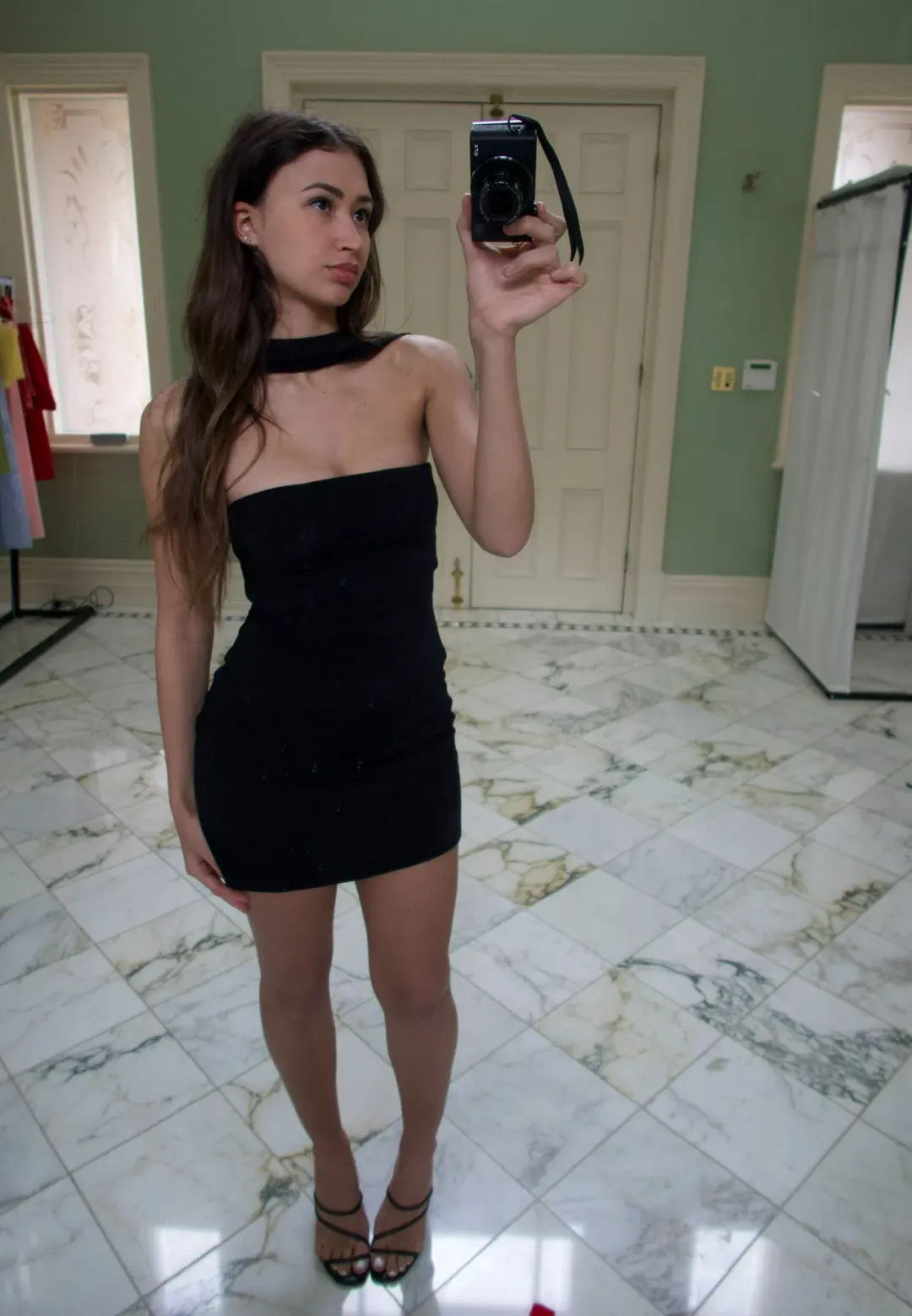 Reformation Carmina Mini Dress Black Size 6 for rent on The Volte - main image