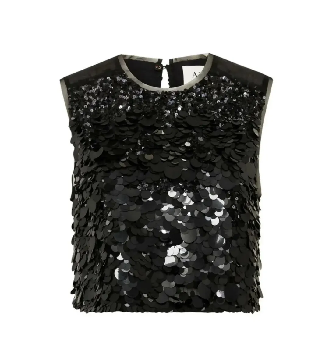 Aje Celeste Sequin Top in Black Size AU 12 for rent on The Volte - main image