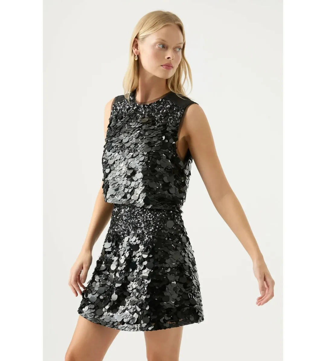 Aje Celeste Sequin Top in Black Size AU 12 for rent on The Volte - main image