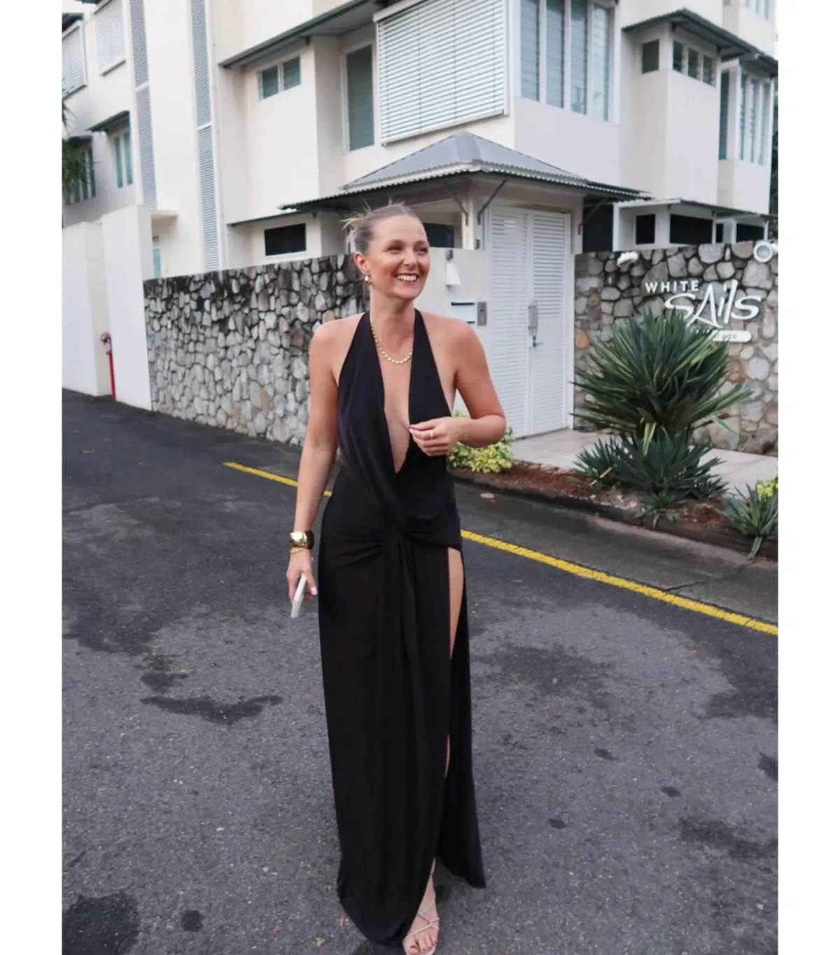 Natalie Rolt Winona Maxi Gown in Black Size 1 / AU 8 for rent on The Volte - main image