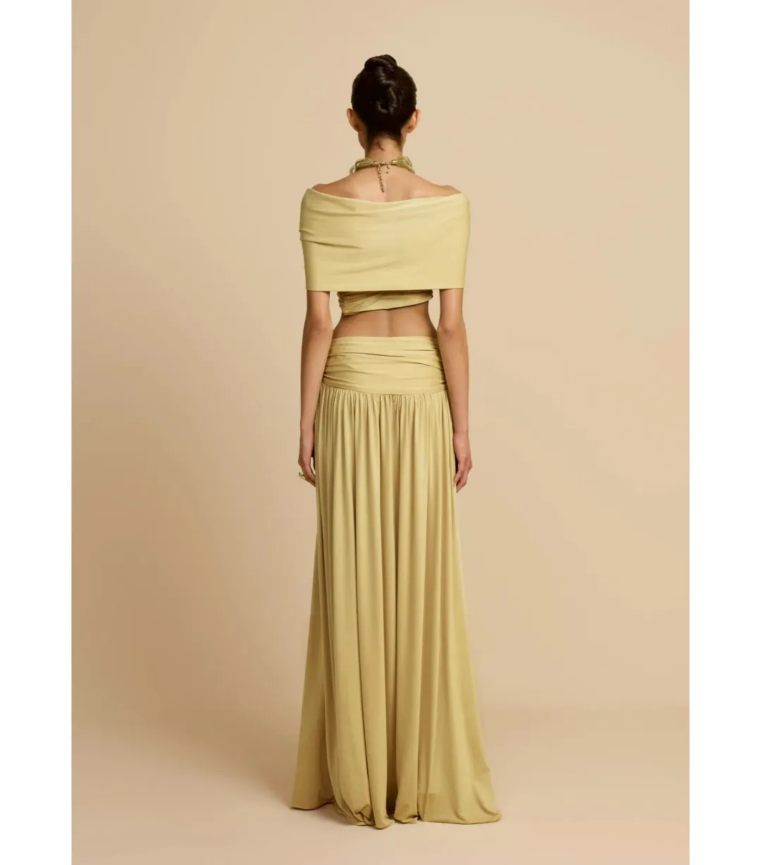 Arcina Ori Alessia Top and Maxi Skirt In Gold Size S / AU 8 for rent on The Volte - main image
