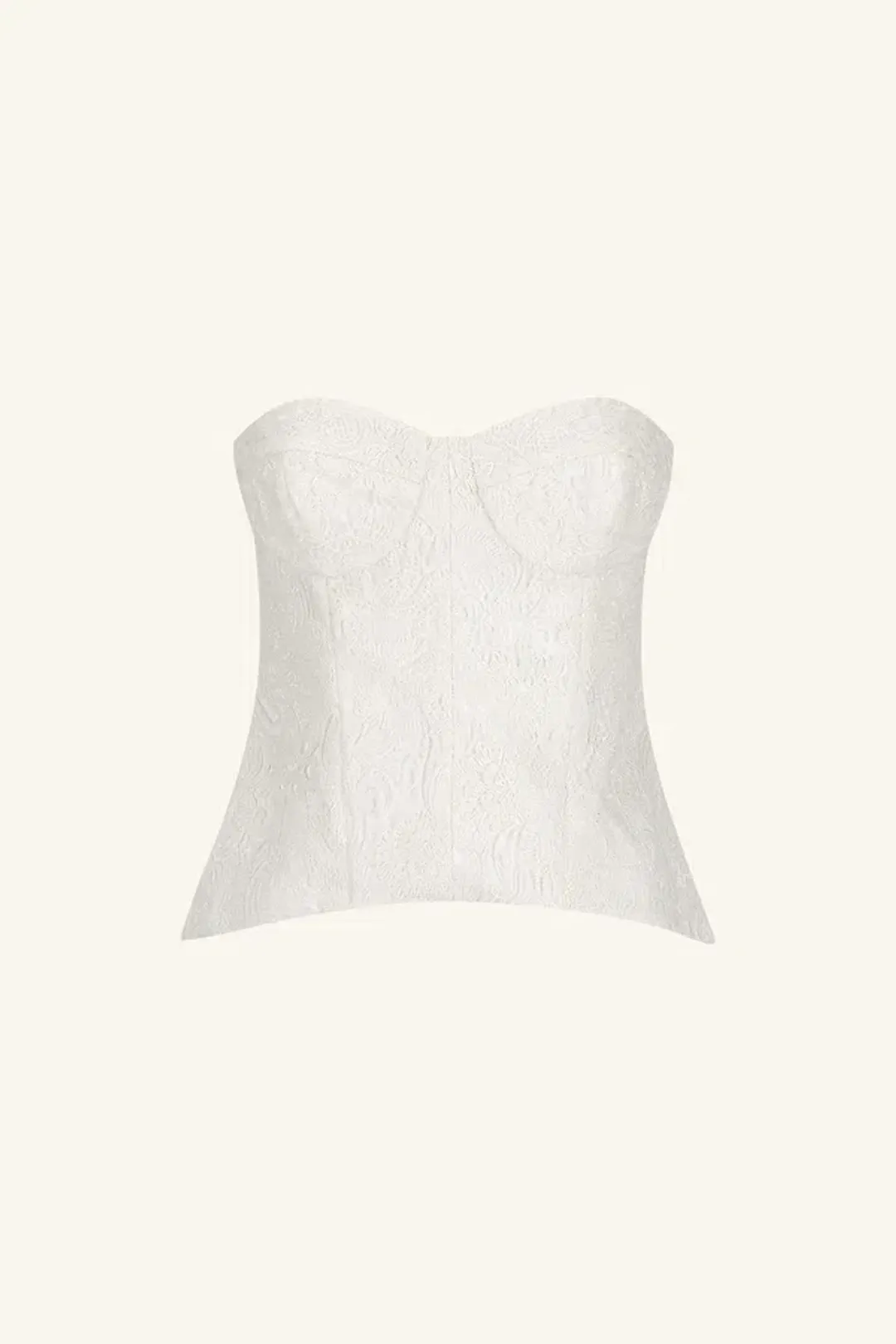 Shona Joy luminous lace strapless bustier - ivory for rent on The Volte - main image
