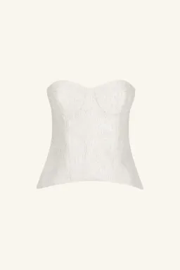 Shona Joy luminous lace strapless bustier - ivory for rent on The Volte - image 2