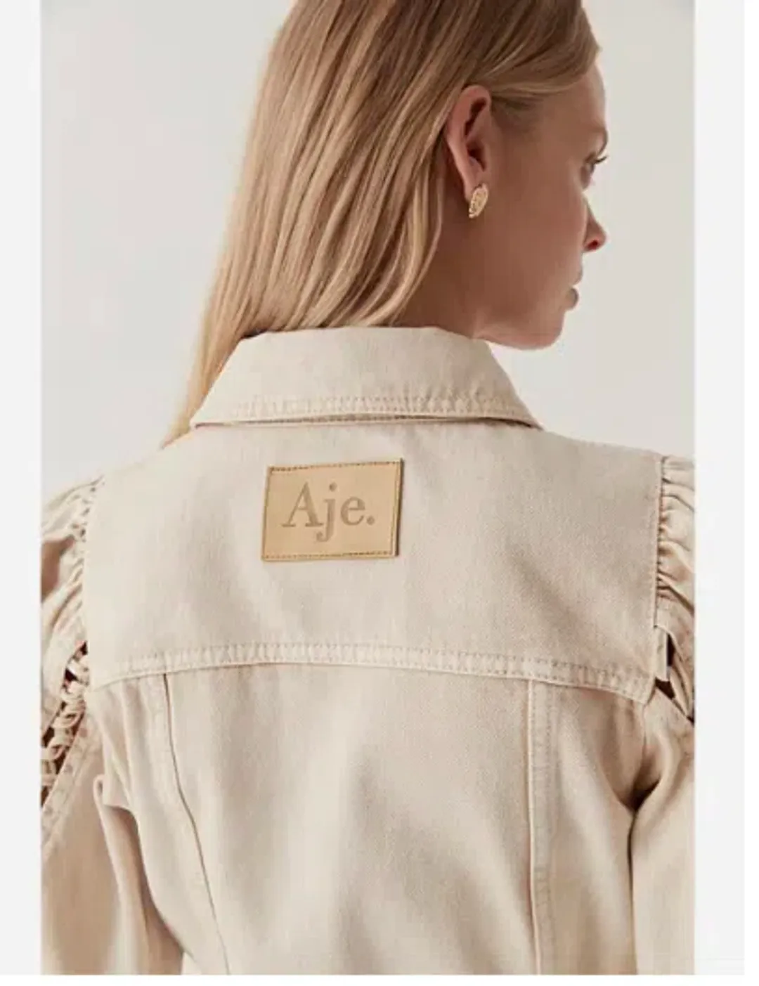 Aje Effie Braided Denim Dress Mini Size 6 for rent on The Volte - main image