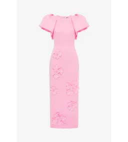 Leo Lin Lucinda Floral Appliqué Maxi Dress in Baby Pink Size 12 for rent on The Volte - image 1