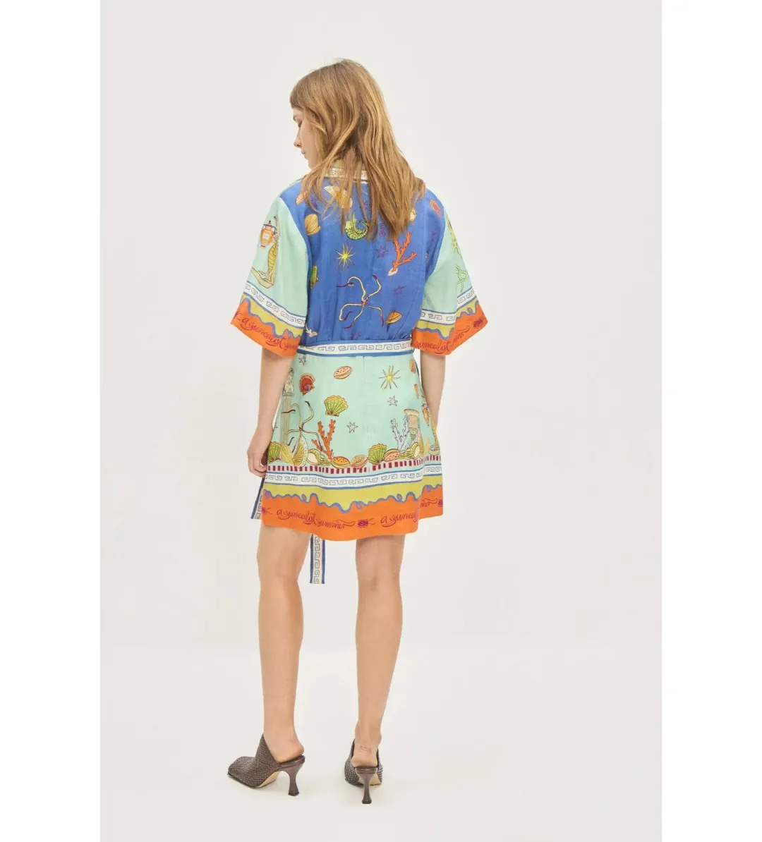 Alemais Surrealist V Neck Mini Dress Multi Print Size 14  for rent on The Volte - main image