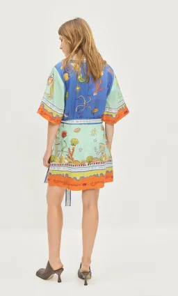 Alemais Surrealist Summer V Neck Mini Dress Multi Print Size 8 for rent on The Volte - image 2