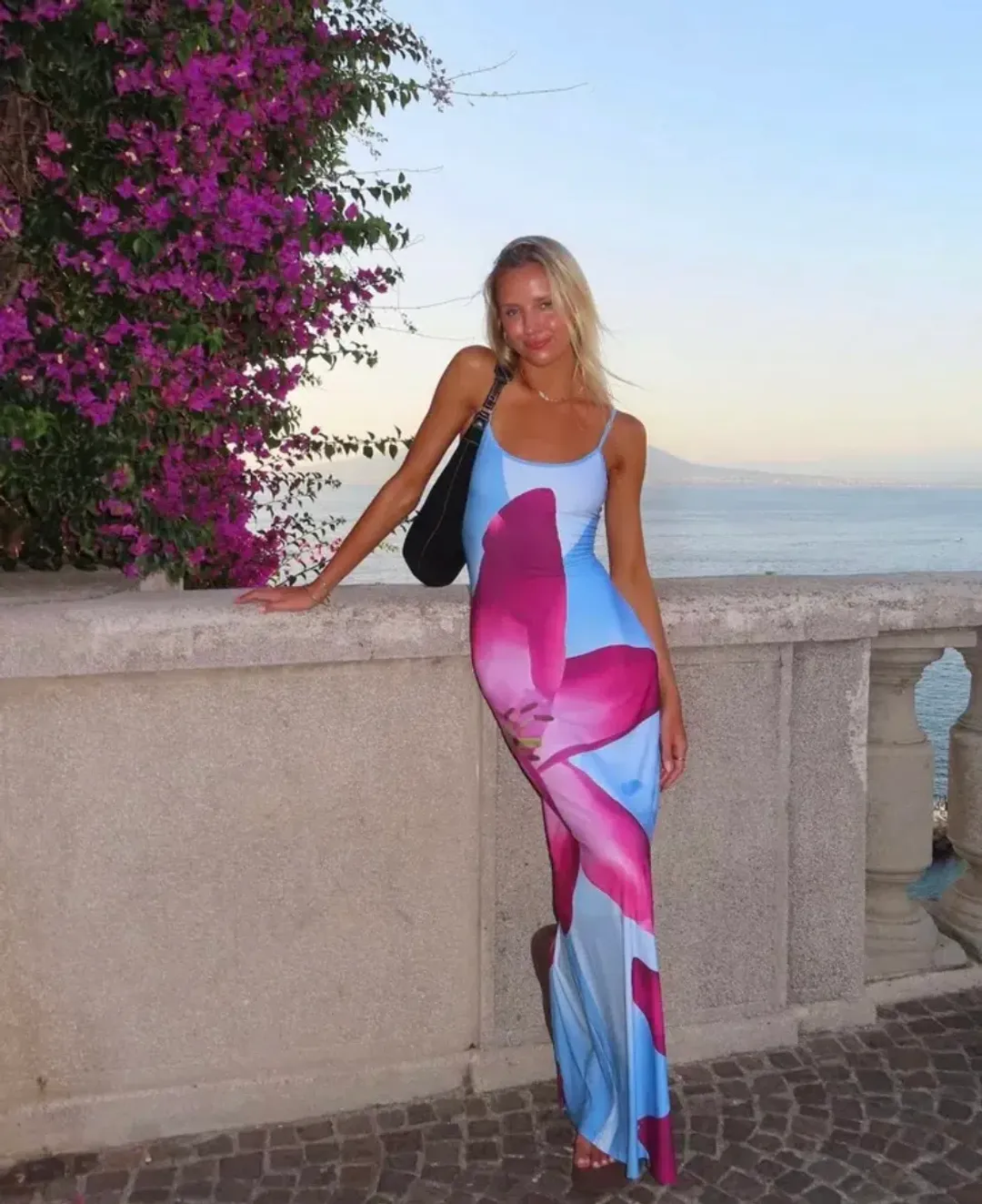 With Harper Lu Slip Dress in Sky Lily Floral Size 6 for rent on The Volte - main image